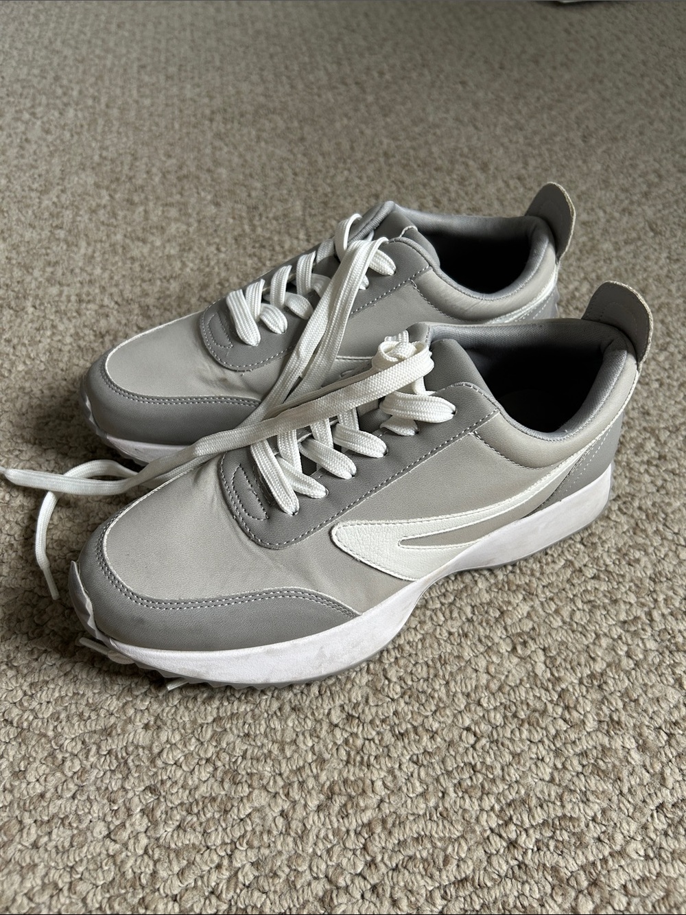 DV by Dolce Vita Light Gray and White Women's Sneakers